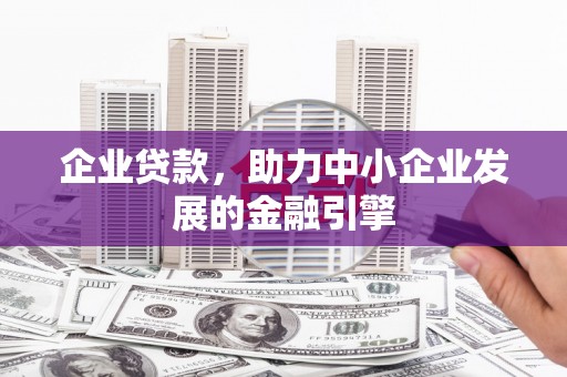 大村企业贷款，助力中小企业发展的金融引擎