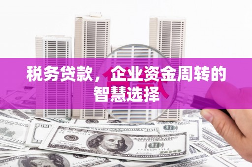 大村税务贷款，企业资金周转的智慧选择