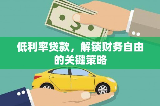 大村低利率贷款，解锁财务自由的关键策略