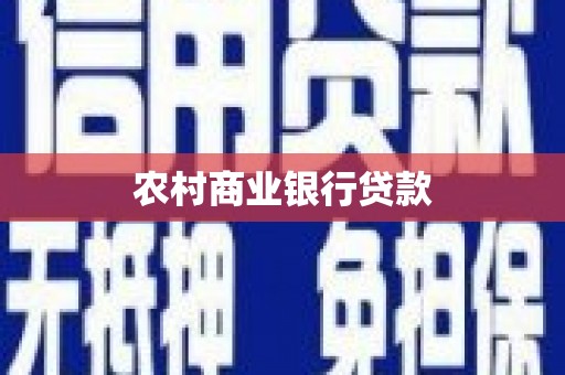 大村农村商业银行贷款