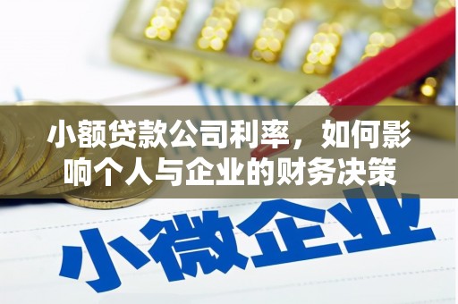 大村小额贷款公司利率，如何影响个人与企业的财务决策