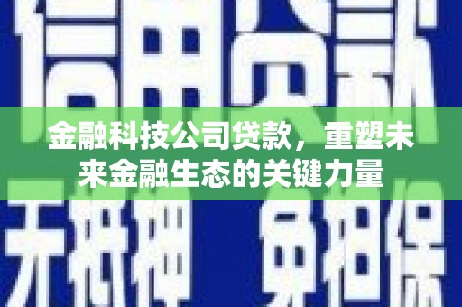 大村金融科技公司贷款，重塑未来金融生态的关键力量