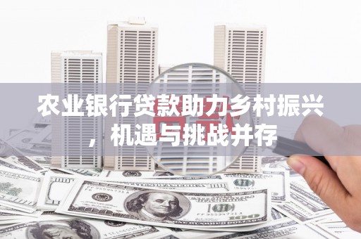 大村农业银行贷款助力乡村振兴，机遇与挑战并存